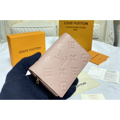 Louis Vuitton M80152 LV Clea Wallet in Pink Monogram Empreinte