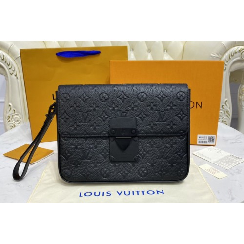 Authentic Louis Vuitton Taurillon Monogram Pochette A4 Black